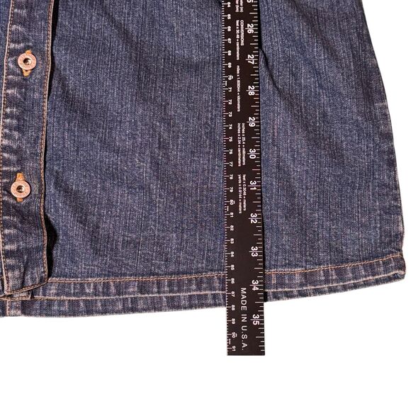 Tommy Girl Denim Shirt Dress w/POCKETS Y2K Retro Casual Utility Button-Up Large - Picture 5 of 11